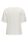 Onlsanni Taşlı Pamuklu Regular Fit Bisiklet Yaka Kadın T Shirt 15346650 BEYAZ-GRİ
