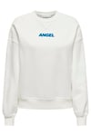Onlsofia Baskılı Streç Pamuklu Regular Fit Bisiklet Yaka Kadın Sweat 15329876 KREM