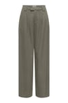 Onlsvea Keten Karışımlı Regular Fit Orta Bel Kadın Pantolon 15364120 Olive