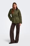 Onltahia Regular Fit Kapitoneli Klasik Yaka Kadın Mont 15373692 Olive