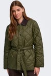 Onltahia Regular Fit Kapitoneli Klasik Yaka Kadın Mont 15373692 Olive