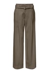 Onltila Loose Fit Yüksel Bel Geniş Paça Kemer Detaylı Kadın Pantolon 15367390 HAKİ