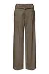 Onltila Loose Fit Yüksel Bel Geniş Paça Kemer Detaylı Kadın Pantolon 15367390 HAKİ