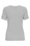 Onltine Çizgili Fitted Bisiklet Yaka Kadın T Shirt 15315406 EKRU-SİYAH