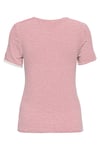 Onltine Çizgili Fitted Bisiklet Yaka Kadın T Shirt 15315406 EKRU-KIRMIZI