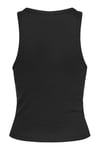 Onlval Pamuklu Slim Fit Sıfır Yaka Fitilli Kadın Atlet 15381855 SİYAH
