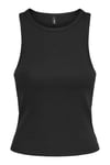 Onlval Pamuklu Slim Fit Sıfır Yaka Fitilli Kadın Atlet 15381855 SİYAH