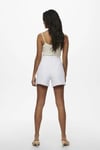 Onlvega % 100 Pamuk Regular Fit Yüksek Bel Mini Kot Kadın Short 15230571 BEYAZ
