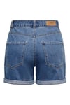 Onlvega % 100 Pamuk Regular Fit Yüksek Bel Mini Kot Kadın Short 15230571 MAVİ