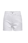 Onlvega % 100 Pamuk Regular Fit Yüksek Bel Mini Kot Kadın Short 15230571 BEYAZ