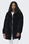 Onlvida Regular Fit Yumuşak Dokulu Düğmeli Kadın Mont 15260048 SİYAH