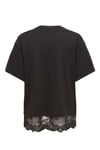 Onlvivvi Pamuklu Bisiklet Yaka Dantel Detaylı Kadın T Shirt 15385031 KOYU KAHVE
