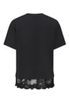 Onlvivvi Pamuklu Bisiklet Yaka Dantel Detaylı Kadın T Shirt 15385031 SİYAH