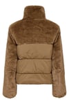 Onlwanja Regular Fit Peluş Detaylı Şişme Kadın Mont 15292945 KAHVE
