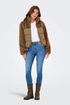 Onlwanja Regular Fit Peluş Detaylı Şişme Kadın Mont 15292945 KAHVE