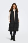 Only Onlalina Kapitoneli Regular Fit Uzun Bayan Yelek 15241995 SİYAH