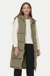 Only Onlalina Kapitoneli Regular Fit Uzun Bayan Yelek 15241995 YEŞİL