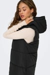 Only Onlalina Kapitoneli Regular Fit Uzun Bayan Yelek 15241995 SİYAH