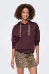Only Onlalina Regular Fit Kapüşon Yaka Bayan Sweat 15364546 BORDO