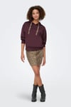 Only Onlalina Regular Fit Kapüşon Yaka Bayan Sweat 15364546 BORDO