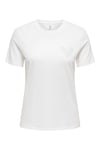 Only Onlarıana Pamuklu Regular Fit Taş Detaylı Bisiklet Yaka Bayan T Shirt 15343771 EKRU