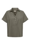 Only Onlaris Loose Fit Klasik Yaka Düğmeli Kadın Bluz 15364279 Olive