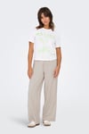Only Onlaris Regular Fit Normal Bel Geniş Paça Kadın Pantolon 15337956 TAŞ