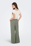 Only Onlaris Regular Fit Normal Bel Geniş Paça Kadın Pantolon 15337956 Olive