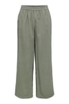 Only Onlaris Regular Fit Normal Bel Geniş Paça Kadın Pantolon 15337956 Olive