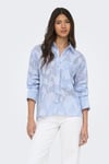 Only Onlastana Desenli % 100 Pamuk Regular Fit Kadın Gömlek 15380458 AÇIK MAVİ
