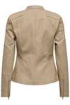 Only Onlava Regular Fit Fermuarlı Suni Bayan Deri Ceket 15102997 BEJ
