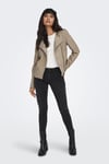 Only Onlava Regular Fit Fermuarlı Suni Bayan Deri Ceket 15102997 VİZON