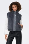 Only Onlbari Regular Fit Dik Yaka Cepli Peluş Bayan Yelek 15358902 ANTRASİT