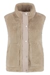 Only Onlbari Regular Fit Dik Yaka Cepli Peluş Bayan Yelek 15358902 BEJ