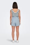 Only Onlbea Pamuklu Regular Fit Yüksek Bel Kemer Detaylı Bayan Short 15255715 AÇIK MAVİ