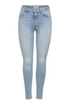 Only Onlblush Pamuklu Normal Bel Skinny Fit Dar Paça Jeans Bayan Kot Pantolon 15164319 AÇIK MAVİ