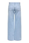 Only Onlbrenda Pamuklu Regular Fit Düşük Bel Geniş Paça Jeans Bayan Kot Pantolon 15361574 AÇIK MAVİ
