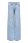 Only Onlbrenda Pamuklu Regular Fit Düşük Bel Geniş Paça Jeans Bayan Kot Pantolon 15361574 AÇIK MAVİ