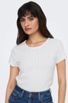 Only Onlcarlotta % 100 Pamuk Slim Fit Yuvarlak Yaka Bayan T Shirt 15256154 BEYAZ