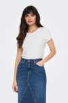 Only Onlcarlotta % 100 Pamuk Slim Fit Yuvarlak Yaka Bayan T Shirt 15256154 BEYAZ
