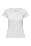 Only Onlcarlotta % 100 Pamuk Slim Fit Yuvarlak Yaka Bayan T Shirt 15256154 BEYAZ