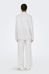 Only Onlcaro Keten Karışımlı Loose Fit İşleme Detaylı Bayan Gömlek 15338802 KREM