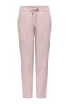 Only Onlcaro-Poptrash Keten Karışımlı Comfort Fit Normal Bel Düz Paça Kadın Pantolon 15278710 PUDRA