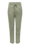 Only Onlcaro-Poptrash Keten Karışımlı Comfort Fit Normal Bel Düz Paça Bayan Pantolon 15278710 ÇAĞLA