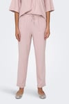 Only Onlcaro-Poptrash Keten Karışımlı Comfort Fit Normal Bel Düz Paça Kadın Pantolon 15278710 PUDRA