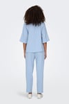 Only Onlcaro-Poptrash Keten Karışımlı Comfort Fit Normal Bel Düz Paça Bayan Pantolon 15278710 MAVİ