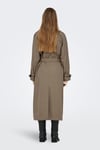 Only Onlchloe Straight Fit Kruvaze Yaka Midi Boy Kemerli Bayan Trençkot 15242306 VİZON