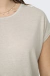 Only Onlclaudia Parıltılı Regular Fit Bisiklet Yaka Bayan T Shirt 15318422 KREM