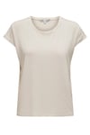 Only Onlclaudia Parıltılı Regular Fit Bisiklet Yaka Bayan T Shirt 15318422 KREM