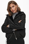 Only Onldahlia Regular Fit Çift Taraflı Kapüşonlu Kısa Bayan Mont 15208777 SİYAH-SİYAH